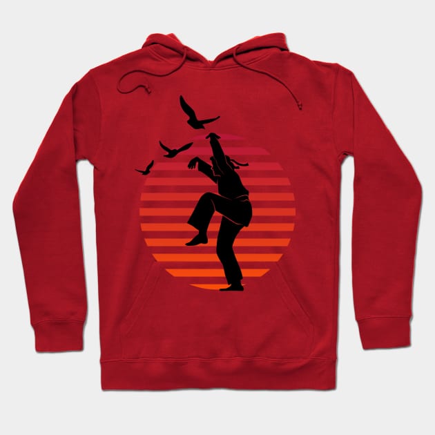 Master of Defense Karate Kick on Sunset Red Hoodie by gastaocared
